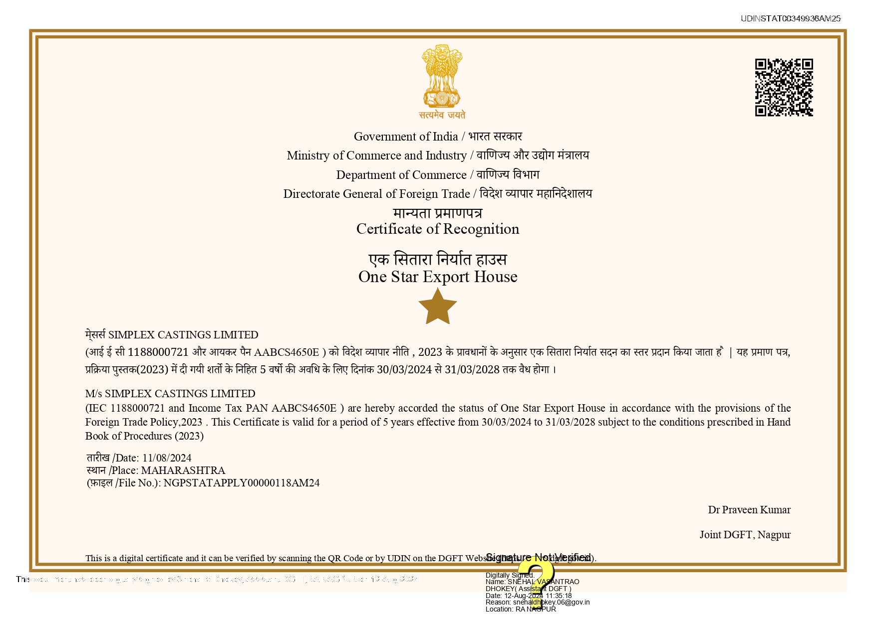 ASME-Certificate